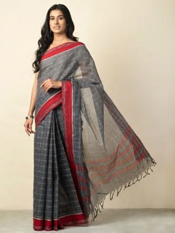 Fabindia - Cotton Woven Checks Sari