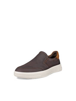 ECCO - Men's Brown Casual Slip-On Sneakers