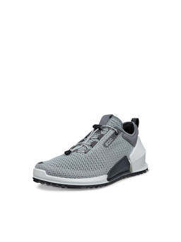 ECCO - Men's Grey Lifestyle Low-Top Sneakers