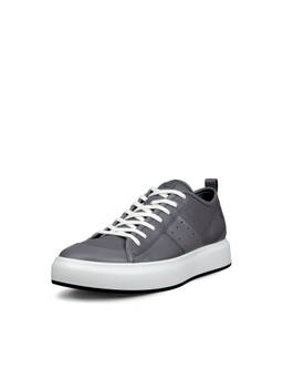 ECCO - Men's Grey Lifestyle Low-Top Sneakers