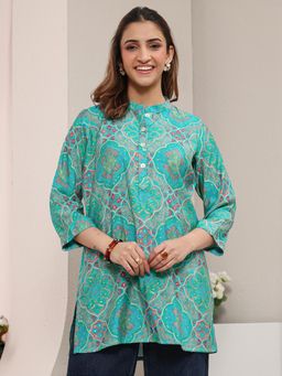 Libas - Blue Ethnic Motif Printed Straight Kurti