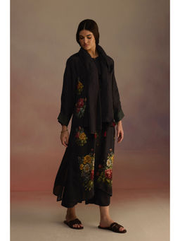 Roza - Black Gladioly Solid Dupatta