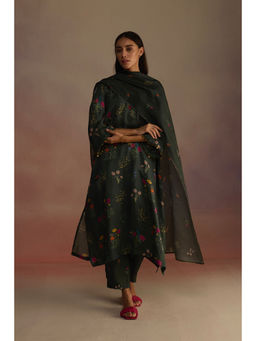 Roza - Green Zaira Floral Printed Dupatta