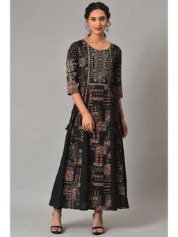 W - Black Printed Dress
