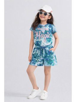 PLUM TREE - Girls Tie and Dye Cotton Top and Shorts Set