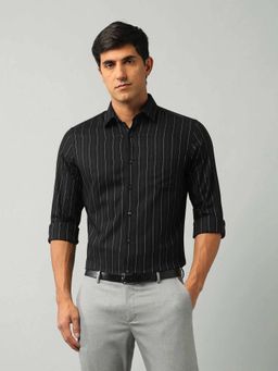 Arrow - Stripes Black Full Sleeves Collar Neck Shirt