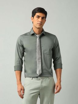 Arrow - Solid Green Full Sleeves Collar Neck Shirt