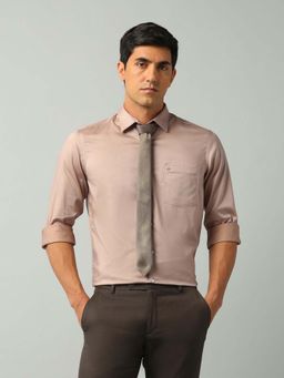 Arrow - Solid Brown Full Sleeves Collar Neck Shirt