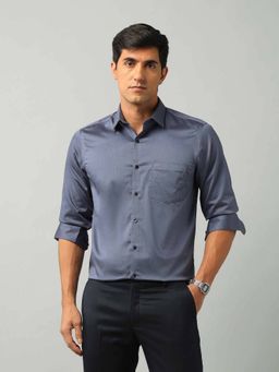 Arrow - Textured Grey Full Sleeves Collar Neck Shirt