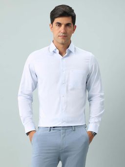 Arrow - Textured Blue Full Sleeves Collar Neck Shirt