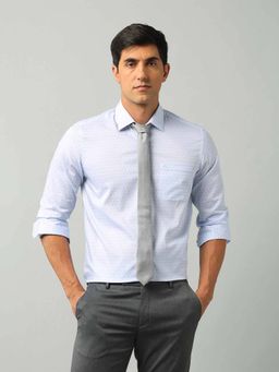 Arrow - Printed Blue Full Sleeves Collar Neck Shirt