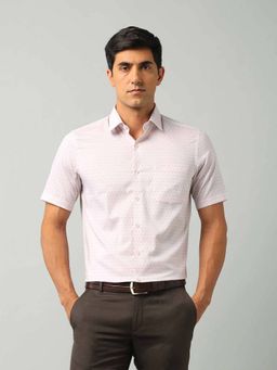 Arrow - Printed Pink Half Sleeves Collar Neck Shirt