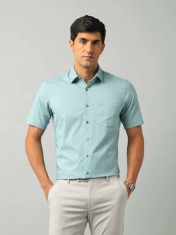 Arrow - Printed Green Half Sleeves Collar Neck Shirt