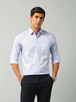 Arrow - Printed Blue Full Sleeves Collar Neck Shirt