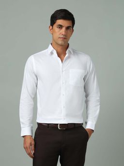 Arrow - Solid White Full Sleeves Collar Neck Shirt