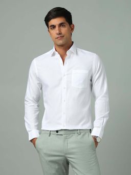 Arrow - Solid White Full Sleeves Collar Neck Shirt