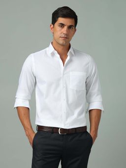 Arrow - Solid White Full Sleeves Collar Neck Shirt