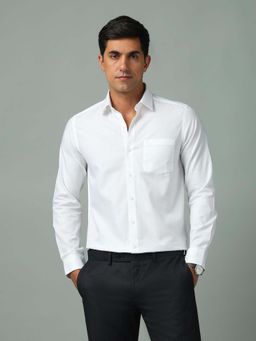 Arrow - Solid White Full Sleeves Collar Neck Shirt
