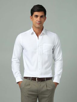 Arrow - Solid White Full Sleeves Collar Neck Shirt