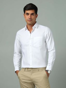 Arrow - Solid White Full Sleeves Collar Neck Shirt