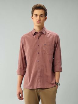 Arrow Sports - Solid Pink Full Sleeves Collar Neck Shirt