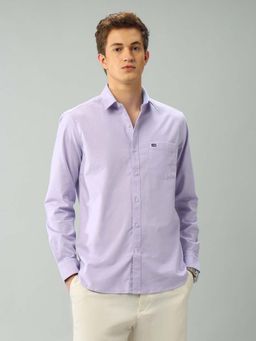 Arrow Sports - Solid Purple Full Sleeves Collar Neck Shirt