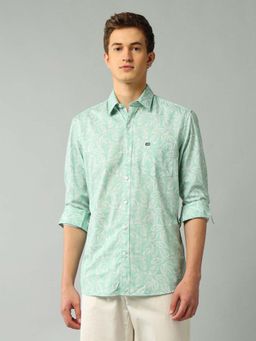 Arrow Sports - Printed Green Full Sleeves Collar Neck Shirt