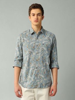 Arrow Sports - Floral Grey Full Sleeves Collar Neck Shirt