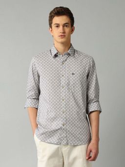 Arrow Sports - Printed Grey Full Sleeves Collar Neck Shirt