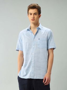 Arrow Sports - Blue Half Sleeves Collar Neck Shirt