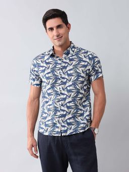 U.S. Polo Assn. Denim Co. - Printed Multi-Color Half Sleeves Collar Neck Shirt