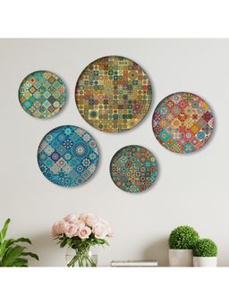 ARTCREST - Mystic Turkish Wall Plates Metal Wall Art Decor (Pack of 5)