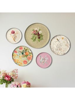 ARTCREST - Botanic Bliss Wall Plates Metal Wall Art Decor (Pack of 5)