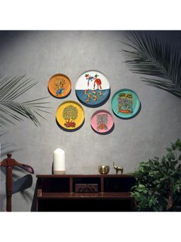 ARTCREST - Gondh Mythica Wall Plates Metal Wall Art Decor (Pack of 5)