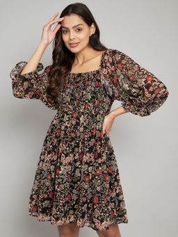 AMAGYAA - Women Black Printed Mini Dress
