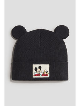 H&M - Kids Black Appliqued Beanie