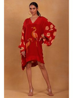 Masaba - Maroon Mr Beaks Kaftan Dress (Set of 2)