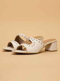 ERIDANI - Lolaa Embellished Sandal Heels Off White