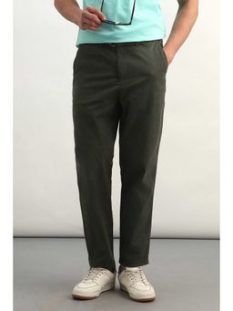Allen Solly - Men Olive Solid Casual Trouser