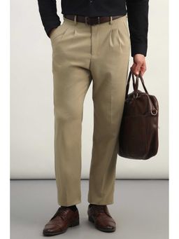 Allen Solly - Men Beige Solid Formal Trouser