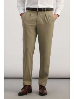 Allen Solly - Men Khaki Solid Formal Trouser