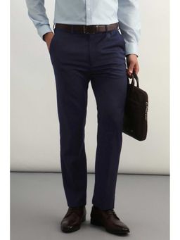 Allen Solly - Men Navy Blue Solid Formal Trouser