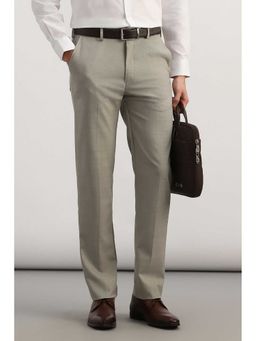 Allen Solly - Men Beige Textured Formal Trouser