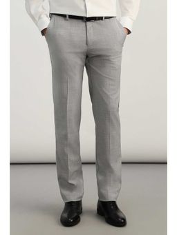 Allen Solly - Men Grey Textured Formal Trouser