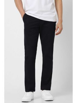 Peter England - Men Black Solid Super Slim Fit Casual Trouser