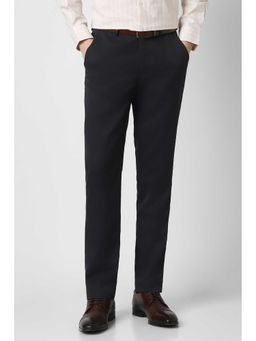 Peter England - Men Dark Navy Blue Solid Trouser