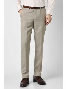 Peter England - Men Beige Textured Trouser