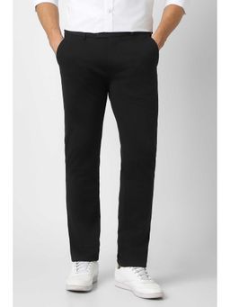 Peter England - Men Black Solid Super Slim Fit Trouser