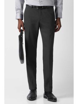 Van Heusen - Men Charcoal Textured Ultra Slim Fit Trouser