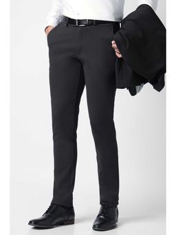 Van Heusen - Men Charcoal Solid Ultra Slim Fit Trouser